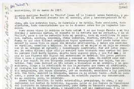 [Carta] 1957 marzo 10, Montevideo [a] Querida Matilde  [manuscrito] Carlos [Sabat].
