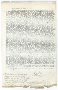 [Carta] 1957 marzo 27, Montevideo [a] Querida Matilde  [manuscrito] Carlos [Sabat].