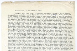 [Carta] 1957 marzo 27, Montevideo [a] Querida Matilde  [manuscrito] Carlos [Sabat].