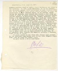 [Carta] 1957 mayo 8, Montevideo [a] Querida Matilde [Ladrón de Guevara]  [manuscrito] Carlos [Sabat].