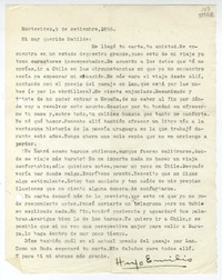 [Carta] 1957 septiembre 5, Montevideo [a] Mi muy querida Matilde [Ladrón de Guevara]  [manuscrito] Hugo Emilio [Pedemonte].