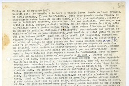 [Carta] 1957 octubre 17, Paris [a] Querida Ida  [manuscrito] Matilde [Ladrón de Guevara].