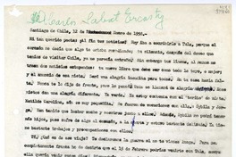 [Carta] 1958 enero 12, Santiago de Chile [a] Mi tan querido poeta [Carlos Sabat]  [manuscrito] [Matilde Ladrón de Guevara].