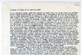 [Carta] 1958 enero 17, Santiago de Chile [a] Mi tan recordado poeta  [manuscrito] Matilde [Ladrón de Guevara].