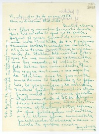 [Carta] 1958 enero 30, Montevideo [a] Queridísima Matilde  [manuscrito] Hugo Emilio [Pedemonte].
