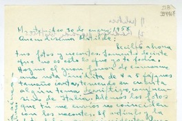 [Carta] 1958 enero 30, Montevideo [a] Queridísima Matilde  [manuscrito] Hugo Emilio [Pedemonte].