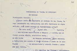 [Carta] [1998] [Santiago,Chile] [a] Coronel  [manuscrito] [Matilde Ladrón de Guevara].