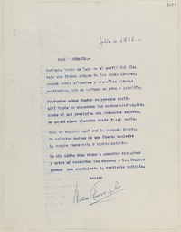Para Cubania  [manuscrito] Matilde Ladrón de Guevara.