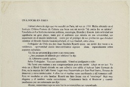 Una noche en París  [manuscrito] [Matilde Ladrón de Guevara].