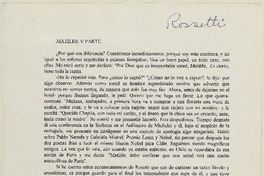[Rossetti]  [manuscrito] Matilde Ladrón de Guevara.