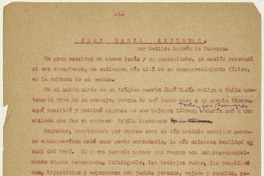 José María Arguedas  [manuscrito] Matilde Ladrón de Guevara.