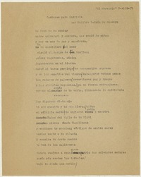 Cantares para Gabriela  [manuscrito] por Matilde Ladrón de Guevara.