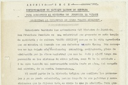 [Carta] [1995], Santiago [a] Ministro de Justicia  [manuscrito] Matilde Ladrón de Guevara.