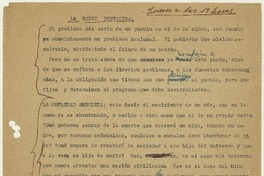 La niñez desvalida  [manuscrito] Matilde Ladrón de Guevara.