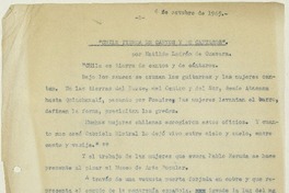Chile, tierra de cantos y de cántaros  [manuscrito] por Matilde Ladrón de Guevara.