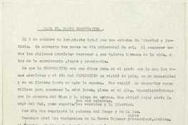 Para ti, radio Cooperativa  [manuscrito] Matilde Ladrón de Guevara.