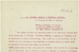La reforma agraria y Gabriela Mistral  [manuscrito] Matilde Ladrón de Guevara.