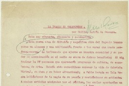 La imagen en televisión  [manuscrito] Matilde Ladrón de Guevara.