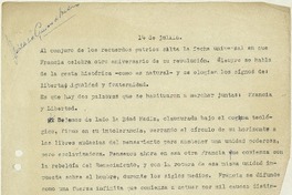 14 de julio  [manuscrito] Matilde Ladrón de Guevara.