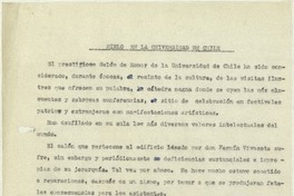 Hielo en la Universidad de Chile  [manuscrito] Matilde Ladrón de Guevara.