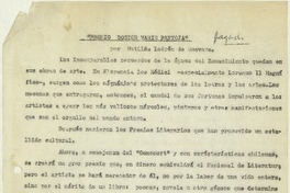 Premio doctor Mario Pantoja  [manuscrito] Matilde Ladrón de Guevara.