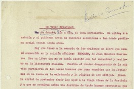 Un viejo proceso  [manuscrito] Matilde Ladrón de Guevara.