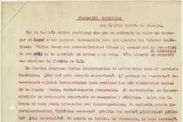 Promoción doméstica  [manuscrito] Matilde Ladrón de Guevara.