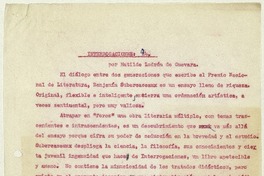 Interrogaciones: 94  [manuscrito] Matilde Ladrón de Guevara.
