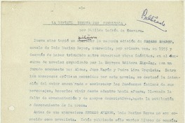 La díficil innovación novelesca  [manuscrito] Matilde Ladrón de Guevara.