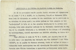 Comunicado a la prensa  [manuscrito] Matilde Ladrón de Guevara.
