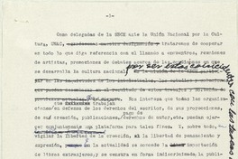 Como delegadas de la Sech...  [manuscrito] Matilde Ladrón de Guevara.