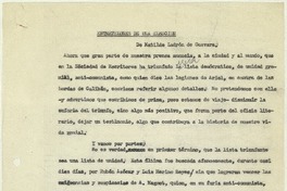 Entretelones de una elección  [manuscrito] Matilde Ladrón de Guevara.