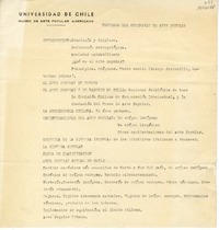 Programa del Seminario de Arte Popular  [manuscrito] Oreste Plath.