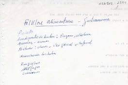 Folklore alimentario  [manuscrito] Oreste Plath.
