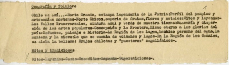 Descripción de Chile : Historia y leyenda [manuscrito] Oreste Plath.