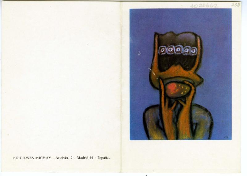 [Tarjeta] 1984, Madrid, España [a] Oreste Plath  [manuscrito] Araucaria de Chile.
