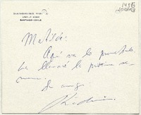 [Tarjeta] [1987], Santiago, Chile [a] Matilde Ladrón de Guevara  [manuscrito] Radomiro Tomic.