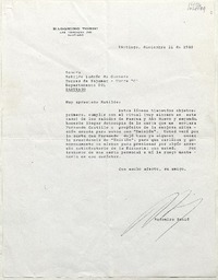 [Carta] 1989 diciembre 21, Santiago, Chile [a] Matilde Ladrón de Guevara  [manuscrito] Radomiro Tomic.