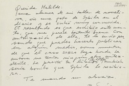 [Carta] 1995 agosto 10, Santiago, Chile [a] Matilde Ladrón de Guevara  [manuscrito] Poli Délano.