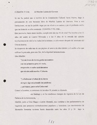 Cubanía y Che de Matilde Ladrón de Guevara  [manuscrito] Sergio González Espinosa.