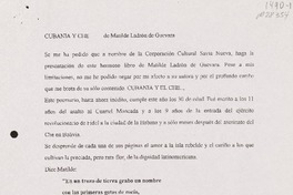 Cubanía y Che de Matilde Ladrón de Guevara  [manuscrito] Sergio González Espinosa.