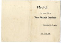 [Programa] de Recital Poético, 1938, julio, Arequipa  [manuscrito] [organizado por la] Universidad de Arequipa.