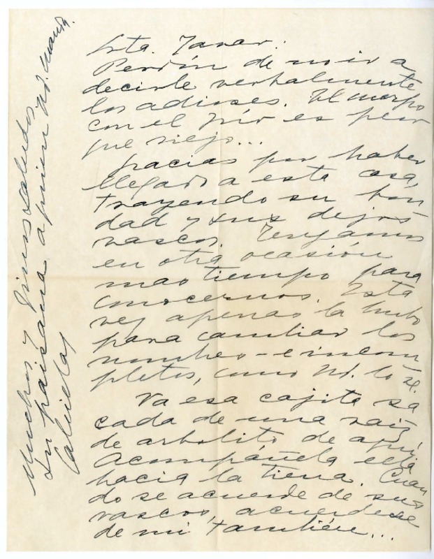 [Carta] 1943, Petrópolis, Brasil [a] [Señorita Yávar]  [manuscrito] Gabriela Mistral.