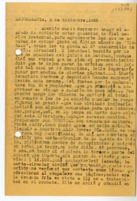 [Carta] 1955 diciembre 3, Antofagasta [a] Mario Ferrero  [manuscrito] Andrés Sabella.