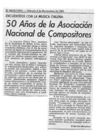 50 Años de la Asociación Nacional de Compositores Encuentros con la música chilena