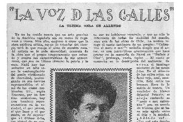 "La voz de las calles" La última obra de Allende