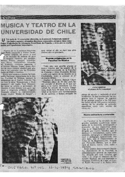 Música y Teatro en la Universidad de Chile