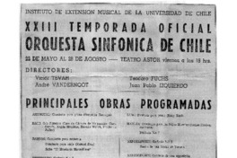XXIII Temporada Oficial Orquesta Sinfónica de Chile Instituto de Extensión Musical de la Universidad de Chile