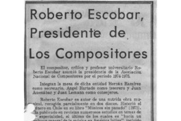 Roberto Escobar, Presidente de los Compositores