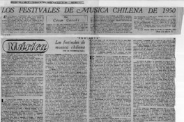 Los Festivaes de Música Chilena de 1950